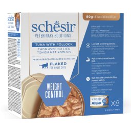8x80g tonijn & koolvis Schesir Veterinary Solutions Weight Control natvoer voor katten