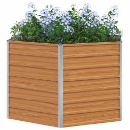 vidaXL Verhoogd Tuinbed Licht Bruin 129 x 129 x 77 cm