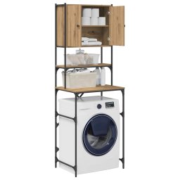 vidaXL Wasmachinekast Artisanaal eiken 68 x 48,5 x 194 cm Bewerkt hout
