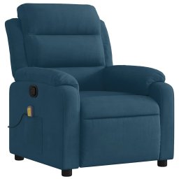vidaXL Massagestoel verstelbaar fluweel blauw