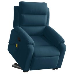 vidaXL Sta-op-massagestoel verstelbaar fluweel blauw