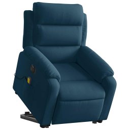 vidaXL Sta-op-massagestoel elektrisch verstelbaar fluweel blauw