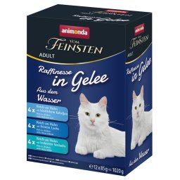 12x85g Mixpakket Variëteiten uit het water (3 soorten) animonda vom Feinsten Adult Raffinesse in gelei nat kattenvoer