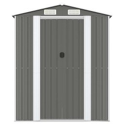 vidaXL Tuinschuur 192x440x223 cm gegalvaniseerd staal lichtgrijs