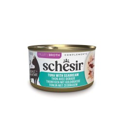 12x 70g Schesir Complements in Brühe Thunfisch mit Dorade Katzenfutter nass