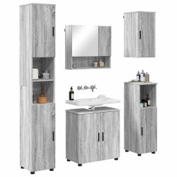 vidaXL Badkamermeubelset 5 st Grijs Sonoma 61 x 35 x 64 cm