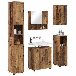vidaXL Badkamermeubelset 5 st Oud Hout 61 x 35 x 64 cm