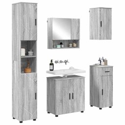 vidaXL Badkamermeubelset 5 st Grijs Sonoma 61 x 35 x 64 cm