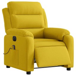 vidaXL Massagestoel elektrisch verstelbaar fluweel geel