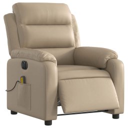 vidaXL Massagestoel verstelbaar elektrisch kunstleer cappuccinokleurig