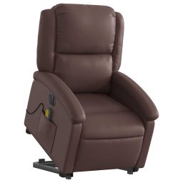 vidaXL Sta-op-massagestoel elektrisch kunstleer bruin