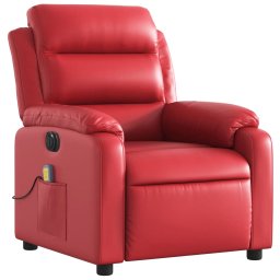 vidaXL Massagestoel verstelbaar elektrisch kunstleer rood