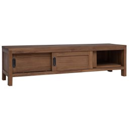 vidaXL Tv-meubel 110 x 30 x 30 cm Massief Teakhout Naturel