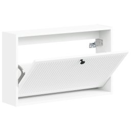 vidaXL Wandgemonteerde Schoenkast EDE 71 x 17 x 43 cm Bewerkt hout Wit