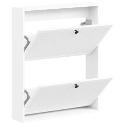vidaXL Wandgemonteerde Schoenkast EDE 71 x 17 x 86 cm Bewerkt hout Wit