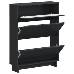 vidaXL Schoenenkast EDE 78 x 24 x 103 cm Bewerkt hout Zwart
