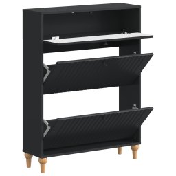vidaXL Schoenenkast ALKMAAR 78 x 24 x 103 cm Bewerkt hout Zwart