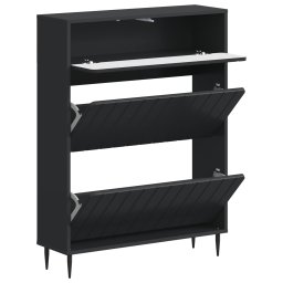 vidaXL Schoenenkast ZWOLLE 78 x 24 x 103 cm Bewerkt hout Zwart
