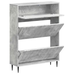 vidaXL Schoenenkast ZWOLLE 78 x 24 x 103 cm Bewerkt hout Betongrijs