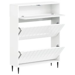 vidaXL Schoenenkast ZWOLLE 78 x 24 x 103 cm Bewerkt hout Hoogglans Wit