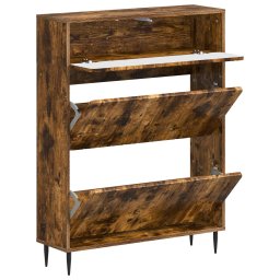 vidaXL Schoenenkast ZWOLLE 78 x 24 x 103 cm Bewerkt hout Gerookt eiken