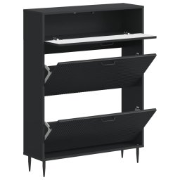 vidaXL Schoenenkast HAARLEM 78 x 24 x 103 cm Bewerkt hout Zwart