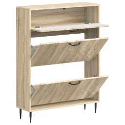 vidaXL Schoenenkast HAARLEM 78 x 24 x 103 cm Bewerkt hout Sonoma Eiken