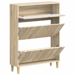 vidaXL Schoenenkast DELFT 78 x 24 x 103 cm Bewerkt hout Sonoma Eiken