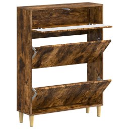 vidaXL Schoenenkast DELFT 78 x 24 x 103 cm Bewerkt hout Gerookt eiken