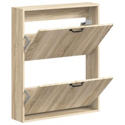 vidaXL Wandgemonteerde Schoenkast HOORN 71 x 17 x 86 cm Bewerkt hout