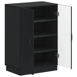 vidaXL Schoenenkast HOORN 59,5 x 39,5 x 87 cm Bewerkt hout Zwart
