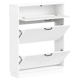 vidaXL Schoenenkast HOORN 78 x 24 x 100 cm Bewerkt hout Wit