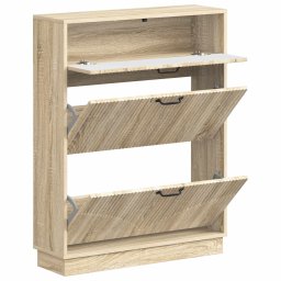 vidaXL Schoenenkast HOORN 78 x 24 x 100 cm Bewerkt hout Sonoma Eiken