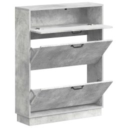 vidaXL Schoenenkast HOORN 78 x 24 x 100 cm Bewerkt hout Betongrijs