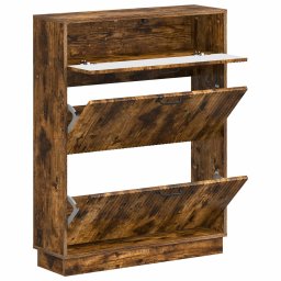 vidaXL Schoenenkast HOORN 78 x 24 x 100 cm Bewerkt hout Gerookt eiken