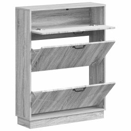 vidaXL Schoenenkast HOORN 78 x 24 x 100 cm Bewerkt hout Grijs Sonoma