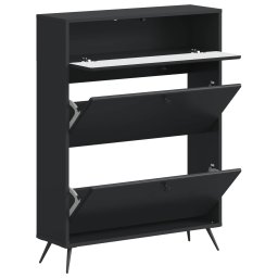 vidaXL Schoenenkast BREDA 78 x 24 x 103 cm Bewerkt hout Zwart