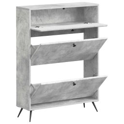 vidaXL Schoenenkast BREDA 78 x 24 x 103 cm Bewerkt hout Betongrijs