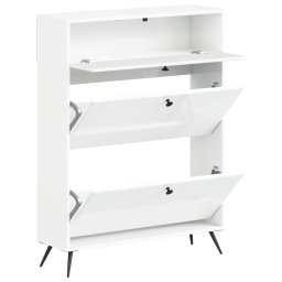 vidaXL Schoenenkast BREDA 78 x 24 x 103 cm Bewerkt hout Hoogglans Wit