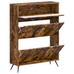 vidaXL Schoenenkast BREDA 78 x 24 x 103 cm Bewerkt hout Gerookt eiken