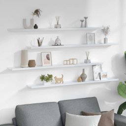 vidaXL Wandschappen 4 st 115x9x3 cm wit