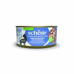 Voordeelpakket: 24x140g Schesir Complete Nutrition in gelei tonijn met witte vis natvoer voor katten