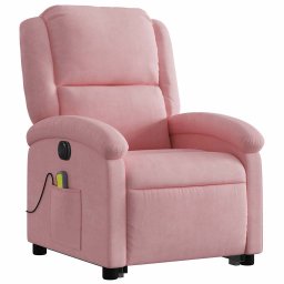vidaXL Sta-op-massagestoel elektrisch verstelbaar fluweel roze
