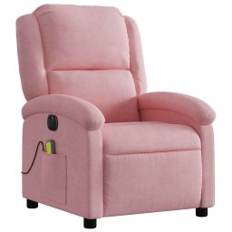 vidaXL Massagestoel elektrisch verstelbaar fluweel roze