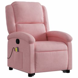 vidaXL Sta-op-massagestoel verstelbaar fluweel roze