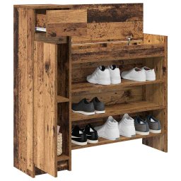 vidaXL Schoenenkast 100,5 x 28 x 100 cm Bewerkt hout Oudhout