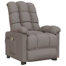 vidaXL Massagestoel elektrisch stof taupe