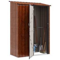 vidaXL Tuinhuisjes Bruin 140,5 x 74 x 200 cm Metaal