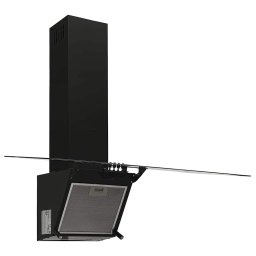vidaXL Wandafzuigkap 90 cm staal en gehard glas zwart