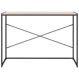 vidaXL Computerbureau 110x60x70 cm bewerkt hout zwart en eikenkleurig